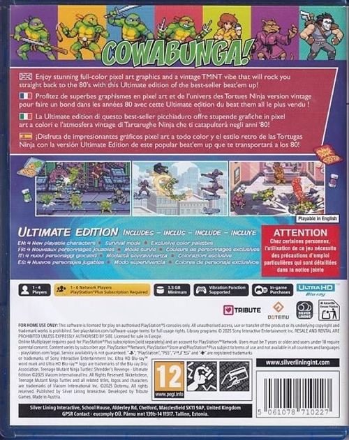 TMNT Shredders Revenge - Ultimate Edition - PS5 (B Grade) (Genbrug)